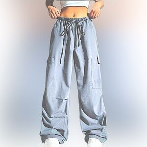 NEW Women's Drawstring Waist
Slant Pockets Pants Sz M tall girl friendly